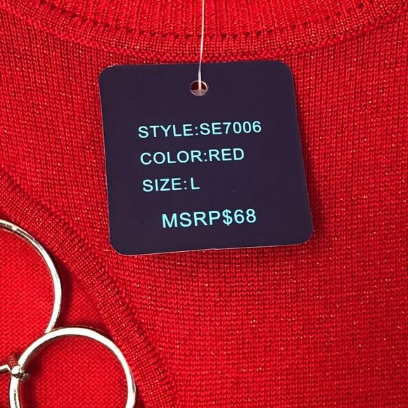 Select and Trend Red Lightweight Sweater Dress Size L - Picture 8 of 9